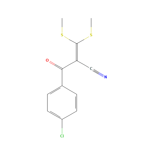 2-(4-CHLOROBENZOYL)-3,3-DI(METHYLTHIO)ACRYLONITRILE (CAS: 62455-56-5) - Chemical Structure and Molecular Formula 