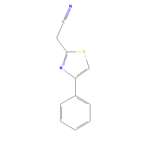 2-(4-PHENYL-1,3-THIAZOL-2-YL)ACETONITRILE (CAS: 41381-89-9) - Chemical Structure and Molecular Formula 