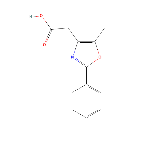 2-(5-METHYL-2-PHENYL-1,3-OXAZOL-4-YL)ACETIC ACID (CAS: 107367-98-6) - Chemical Structure and Molecular Formula 