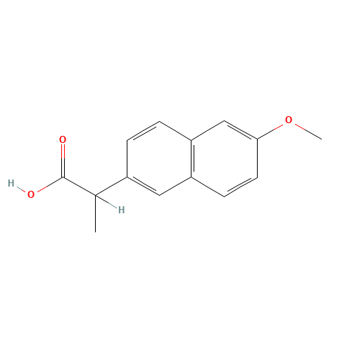 2-(6-METHOXY-2-NAPHTHYL)PROPANOIC ACID (CAS: 26159-31-9) - Chemical Structure and Molecular Formula 