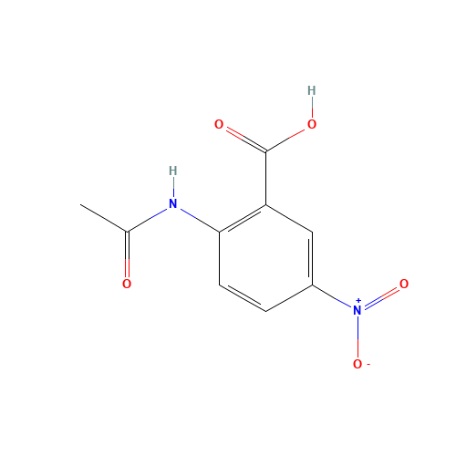 2-(ACETYLAMINO)-5-NITROBENZOIC ACID (CAS: 3558-18-7) - Chemical Structure and Molecular Formula 