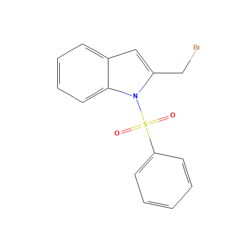 2-(BROMOMETHYL)-1-(PHENYLSULFONYL)-1H-INDOLE (CAS: 337508-54-0) - Chemical Structure and Molecular Formula 
