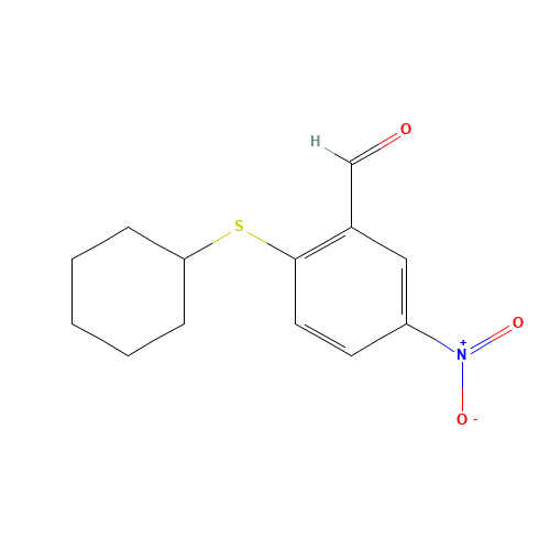 2-(CYCLOHEXYLTHIO)-5-NITROBENZALDEHYDE (CAS: 175278-46-3) - Chemical Structure and Molecular Formula 
