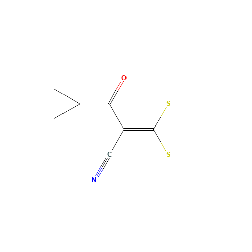 2-(CYCLOPROPYLCARBONYL)-3,3-DI(METHYLTHIO)ACRYLONITRILE (CAS: 175137-55-0) - Chemical Structure and Molecular Formula 