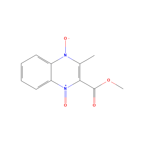 2-(METHOXYCARBONYL)-3-METHYLQUINOXALINEDIIUM-1,4-DIOLATE (CAS: 40016-70-4) - Chemical Structure and Molecular Formula 