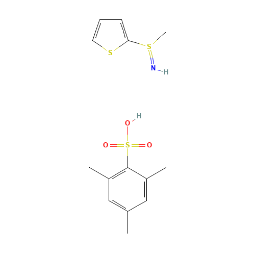 2-(METHYLSULFINOIMIDOYL)THIOPHENE 2,4,6-TRIMETHYLBENZENESULFONATE (CAS: 175203-02-8) - Chemical Structure and Molecular Formula 