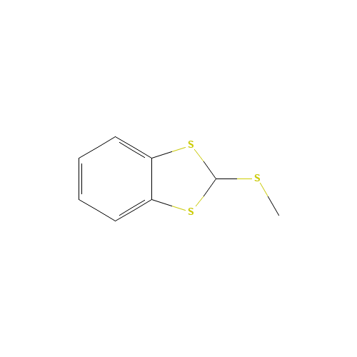 2-(Methylthio)-1,3-benzodithiole (CAS: 126319-27-5) - Chemical Structure and Molecular Formula 