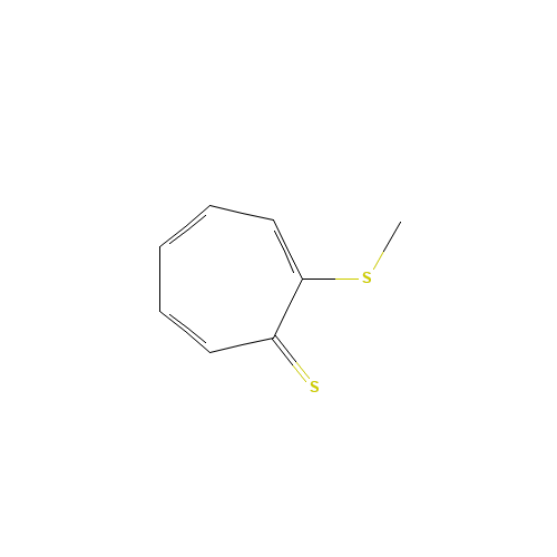 2-(METHYLTHIO)-2,4,6-CYCLOHEPTATRIENE-1-THIONE (CAS: 128742-65-4) - Chemical Structure and Molecular Formula 