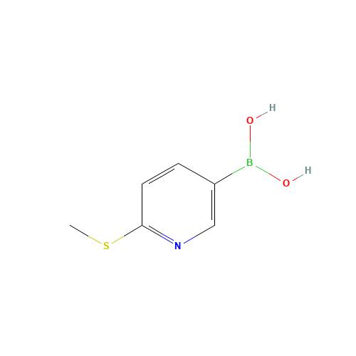 2-(METHYLTHIO)-5-PYRIDINYL-BORONIC ACID (CAS: 321438-86-2) - Chemical Structure and Molecular Formula 