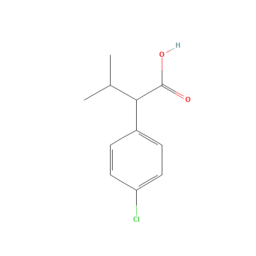 ALPHA-ISOPROPYL-4-CHLOROPHENYLACETIC ACID (CAS: 2012-74-0) - Chemical Structure and Molecular Formula 