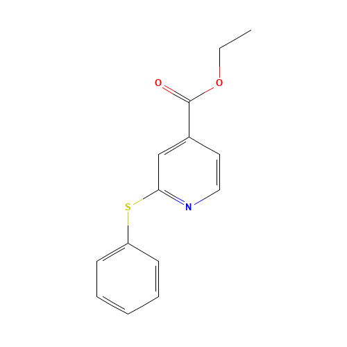 2-(PHENYLTHIO)-PYRIDINE-4-CARBOXYLIC ACID ETHYL ESTER (CAS: 282087-47-2) - Chemical Structure and Molecular Formula 