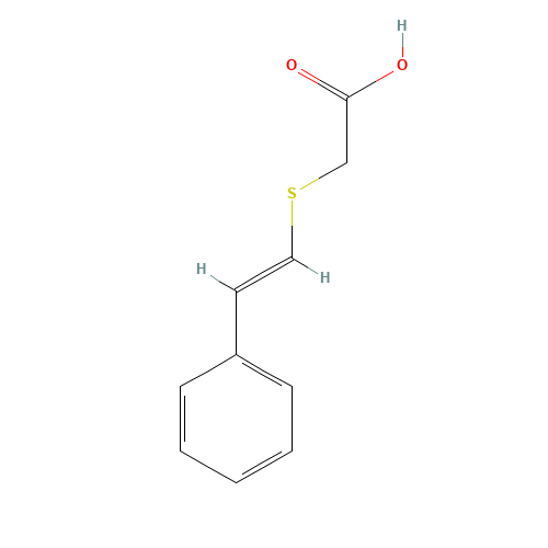 2-(STYRYLTHIO)ACETIC ACID (CAS: 13435-97-7) - Chemical Structure and Molecular Formula 