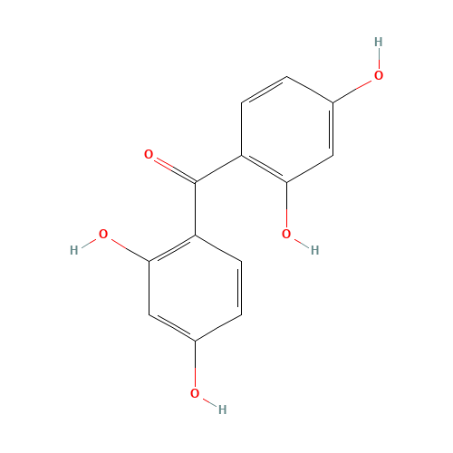 2,2',4,4'-Tetrahydroxybenzophenone (CAS: 131-55-5) - Chemical Structure and Molecular Formula 