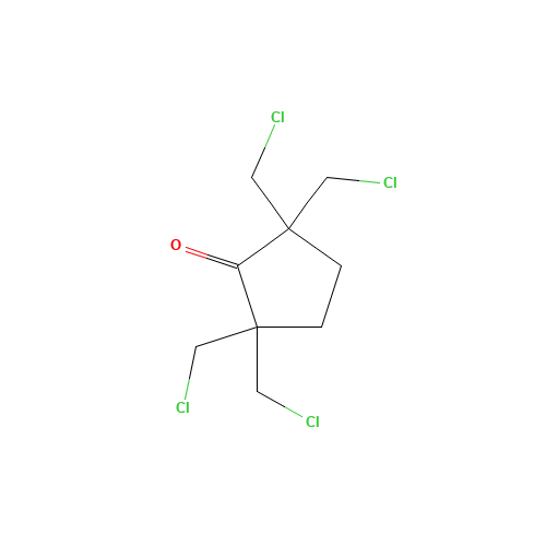 2,2,5,5-TETRAKIS(CHLOROMETHYL)CYCLOPENTANONE (CAS: 67059-01-2) - Chemical Structure and Molecular Formula 