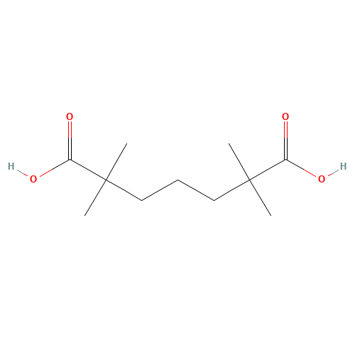 2,2,6,6-TETRAMETHYLPIMELIC ACID (CAS: 2941-45-9) - Chemical Structure and Molecular Formula 