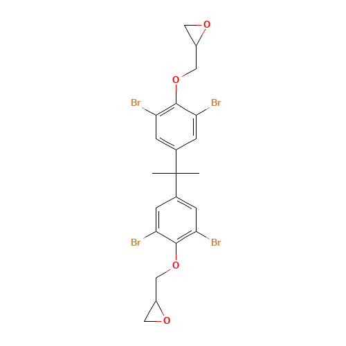 TETRABROMOBISPHENOL A DIGLYCIDYL ETHER (CAS: 3072-84-2) - Chemical Structure and Molecular Formula 