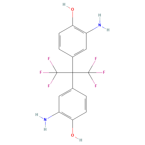 2,2-Bis(3-amino-4-hydroxyphenyl)hexafluoropropane (CAS: 83558-87-6) - Chemical Structure and Molecular Formula 