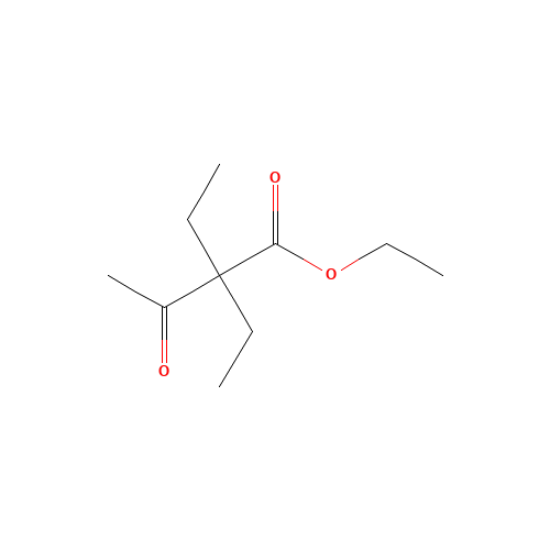 ETHYL 2,2-DIETHYLACETOACETATE (CAS: 1619-57-4) - Chemical Structure and Molecular Formula 