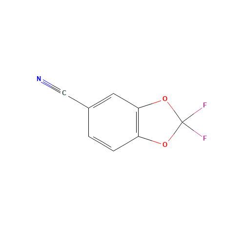 5-CYANO-2,2-DIFLUORO-1,3-BENZODIOXOLE (CAS: 135132-34-2) - Chemical Structure and Molecular Formula 