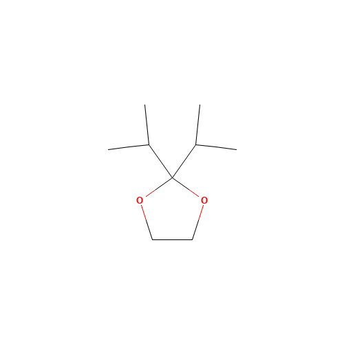 2,2-DIISOPROPYL-1,3-DIOXOLANE (CAS: 4421-10-7) - Chemical Structure and Molecular Formula 