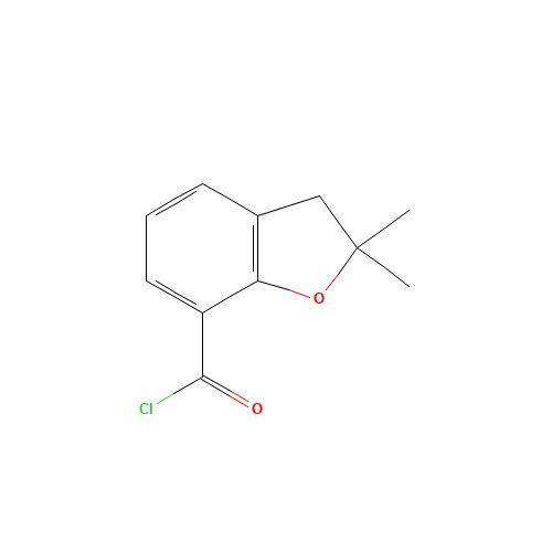 2,2-DIMETHYL-2,3-DIHYDRO-1-BENZOFURAN-7-CARBONYL CHLORIDE (CAS: 499785-51-2) - Chemical Structure and Molecular Formula 
