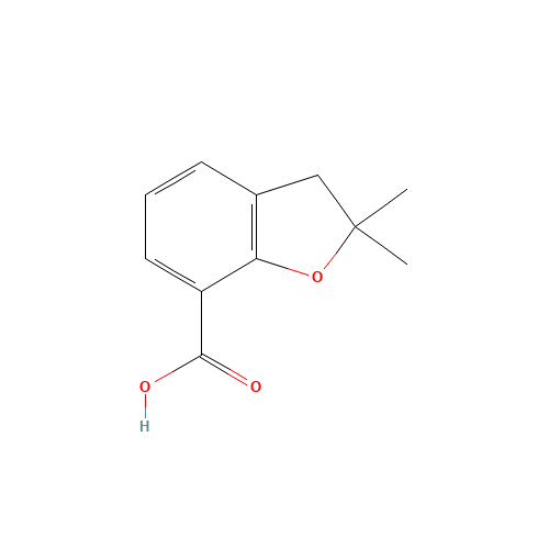 2,2-DIMETHYL-2,3-DIHYDRO-1-BENZOFURAN-7-CARBOXYLIC ACID (CAS: 42327-95-7) - Chemical Structure and Molecular Formula 