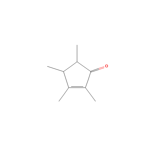 2,3,4,5-TETRAMETHYL-2-CYCLOPENTENONE (CAS: 54458-61-6) - Chemical Structure and Molecular Formula 