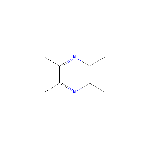Tetramethylpyrazine (CAS: 1124-11-4) - Chemical Structure and Molecular Formula 