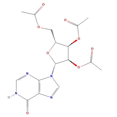 2',3',5'-TRIACETYLINOSINE (CAS: 3181-38-2) - Chemical Structure and Molecular Formula 