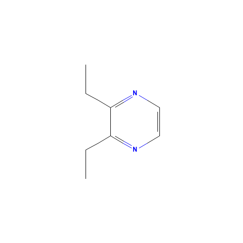 2,3-Diethylpyrazine (CAS: 15707-24-1) - Chemical Structure and Molecular Formula 