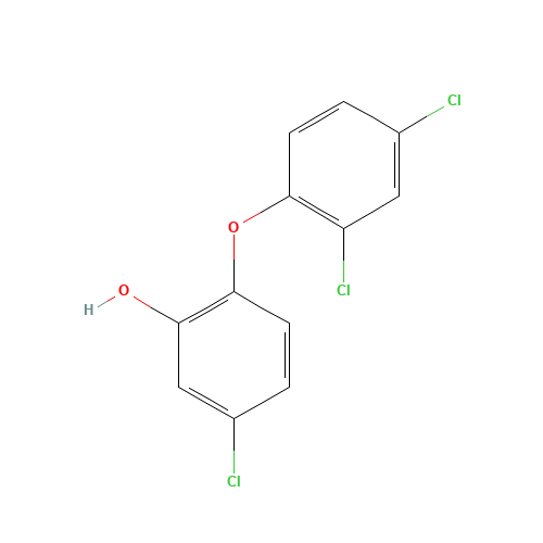 Triclosan (CAS: 3380-34-5) - Chemical Structure and Molecular Formula 