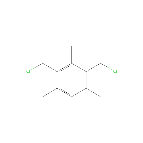 2,4-BIS(CHLOROMETHYL)MESITYLENE (CAS: 1585-17-7) - Chemical Structure and Molecular Formula 