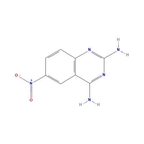 2,4-DIAMINO-6-NITROQUINAZOLINE (CAS: 7154-34-9) - Chemical Structure and Molecular Formula 