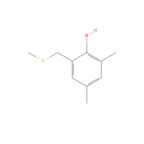 2,4-DIMETHYL-6-(METHYLTHIOMETHYL)PHENOL (CAS: 10341-45-4) - Chemical Structure and Molecular Formula 