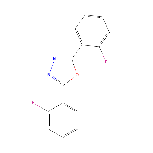 2,5-BIS(2-FLUOROPHENYL)-1,3,4-OXADIAZOLE 99 (CAS: 62681-98-5) - Chemical Structure and Molecular Formula 