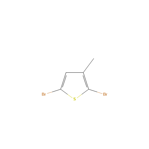2,5-DIBROMO-3-METHYLTHIOPHENE (CAS: 13191-36-1) - Chemical Structure and Molecular Formula 