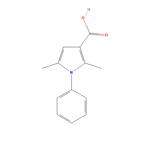 2,5-DIMETHYL-1-PHENYL-1H-PYRROLE-3-CARBOXYLIC ACID (CAS: 3807-56-5) - Chemical Structure and Molecular Formula 