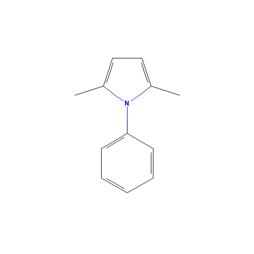 2,5-DIMETHYL-1-PHENYLPYRROLE (CAS: 83-24-9) - Chemical Structure and Molecular Formula 