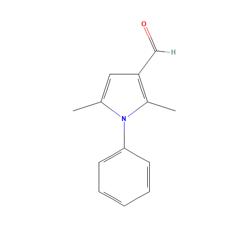 2,5-DIMETHYL-1-PHENYLPYRROLE-3-CARBOXALDEHYDE (CAS: 83-18-1) - Chemical Structure and Molecular Formula 