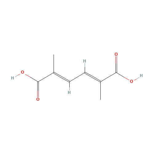 2,5-DIMETHYL-2,4-HEXADIENEDIOIC ACID (CAS: 20514-41-4) - Chemical Structure and Molecular Formula 