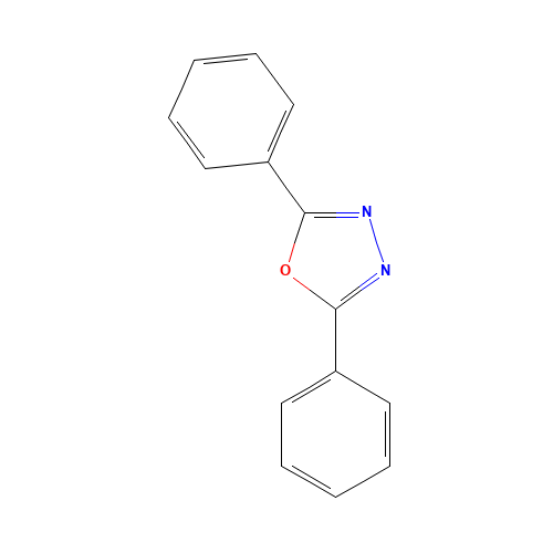 2,5-DIPHENYL-1,3,4-OXADIAZOLE (CAS: 725-12-2) - Chemical Structure and Molecular Formula 