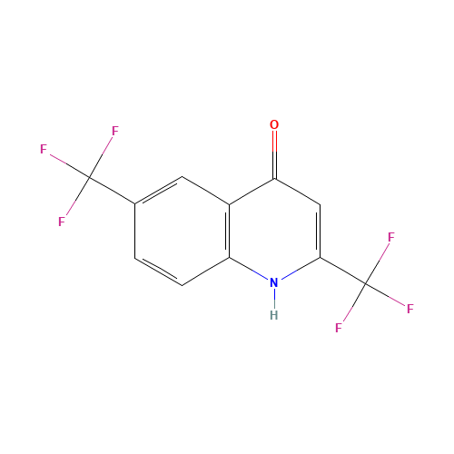 2,6-BIS(TRIFLUOROMETHYL)-4-HYDROXYQUINOLINE (CAS: 35877-04-4) - Chemical Structure and Molecular Formula 