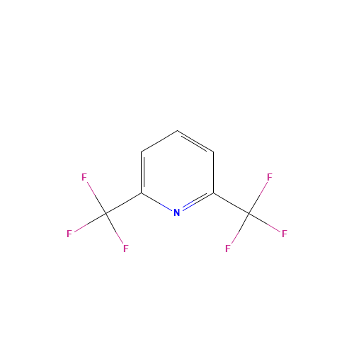 2,6-BIS(TRIFLUOROMETHYL)PYRIDINE (CAS: 455-00-5) - Chemical Structure and Molecular Formula 