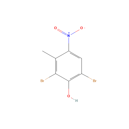 2,6-DIBROMO-3-METHYL-4-NITROPHENOL (CAS: 14401-03-7) - Chemical Structure and Molecular Formula 