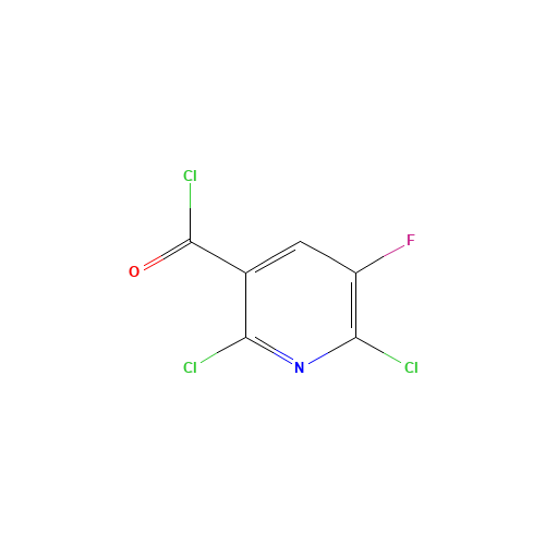 2,6-DICHLORO-5-FLUORONICOTINOYL CHLORIDE (CAS: 96568-02-4) - Chemical Structure and Molecular Formula 