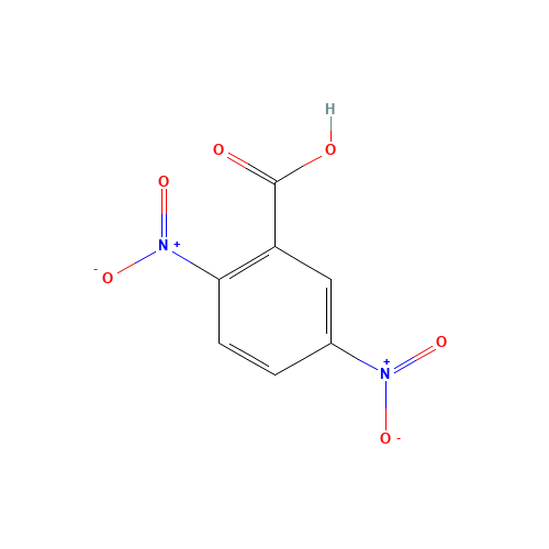 2,5-DINITROBENZOIC ACID (CAS: 610-28-6) - Chemical Structure and Molecular Formula 