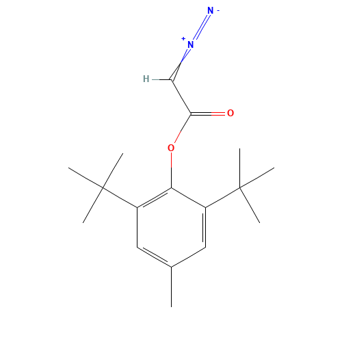 2,6-DI-TERT-BUTYL-4-METHYLPHENYLDIAZO ACETATE (CAS: 125640-92-8) - Chemical Structure and Molecular Formula 