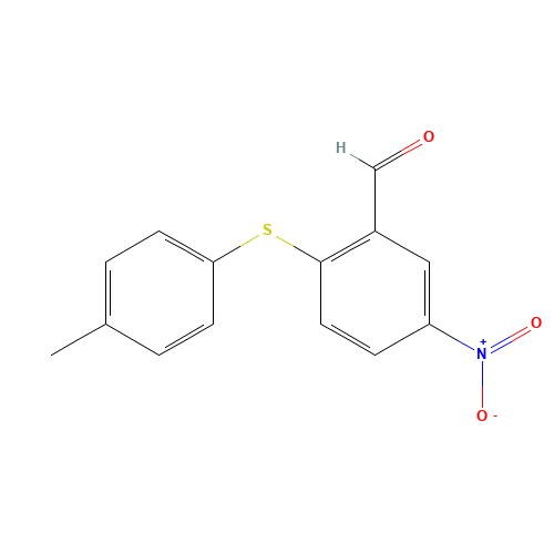 2-[(4-METHYLPHENYL)THIO]-5-NITROBENZALDEHYDE (CAS: 175278-42-9) - Chemical Structure and Molecular Formula 