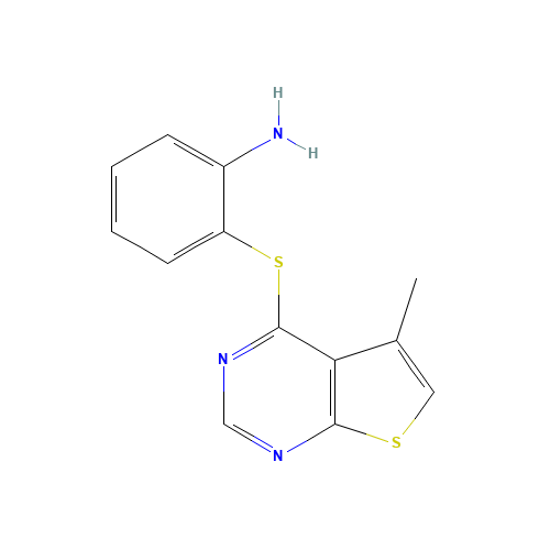 2-[(5-METHYLTHIENO[2,3-D]PYRIMIDIN-4-YL)THIO]ANILINE (CAS: 175137-24-3) - Chemical Structure and Molecular Formula 