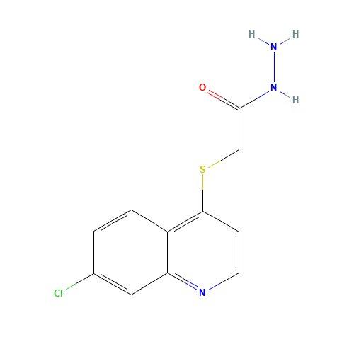 2-[(7-CHLOROQUINOLIN-4-YL)THIO]ACETOHYDRAZIDE (CAS: 306935-50-2) - Chemical Structure and Molecular Formula 